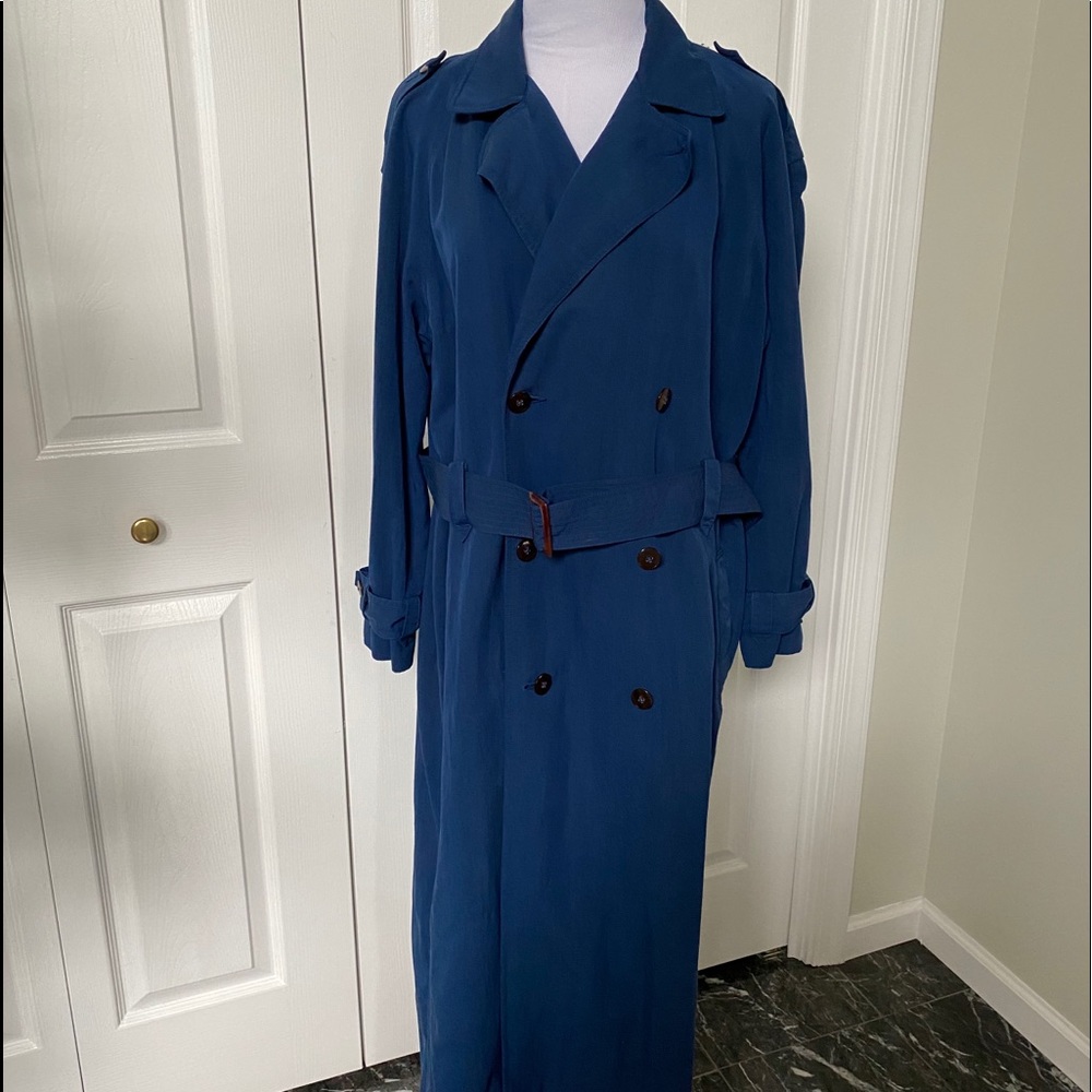 Liz wear a raincoat